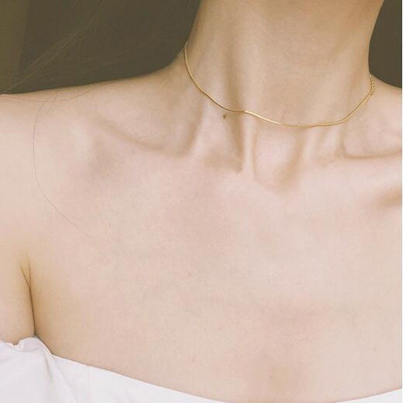 Dây chuyền sợi xích thiết kế đơn giản thời trang hàn quốc cho nữ