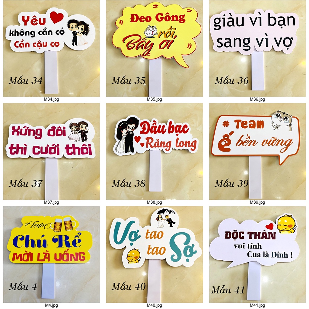 HASHTAG cầm tay Đám cưới -  Bảng chụp ảnh cưới, sinh nhật -  Fomex dày loại tốt - không chá đèn khi chụp ảnh
