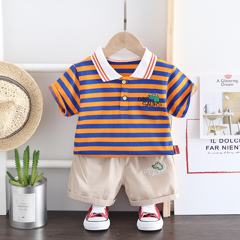 Set Đồ Bộ Ngắn Kẻ Sọc Dễ Thương Cho Bé Từ 0-5 Tuổi