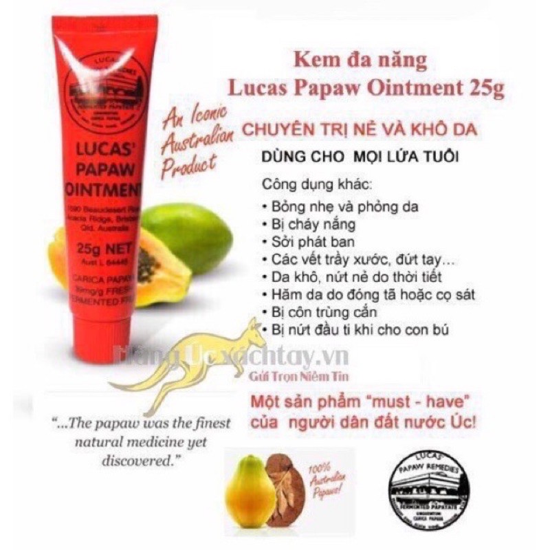 Kem đa năng - Lucas Papaw Ointment 25g Úc