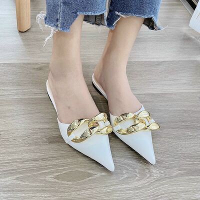SHU STORE - DÉP SỤC NỮ THỜI TRANG ĐÍNH XÍCH TO MŨI NHỌN