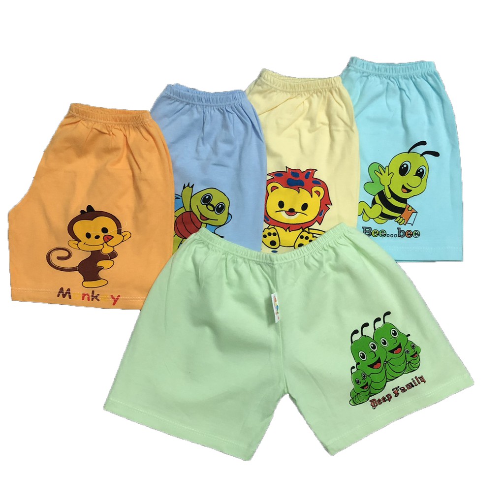 COMBO 10 Quần đùi cotton SUSU | Mẫu đùi màu nhạt | Size 1-10 cho bé 5-25kg| quần chục bé trai, quần đùi bé trai