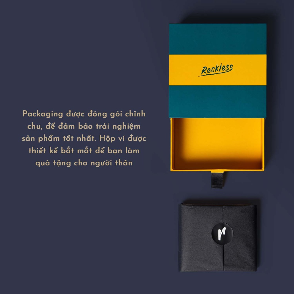Ví Vải Gập Ngang Màu Trơn Bifold Reckless (3 Màu) - John Wallet - Vải Polyester Kháng Nước