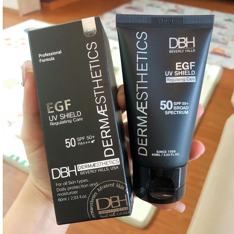 [𝐌𝐚𝐝𝐞 𝐢𝐧 𝐔𝐒𝐀] KEM CHỐNG NẮNG DERMAESTHETICS DBH SPF 50+/PA+++ EGF UV SHIELD 60ml