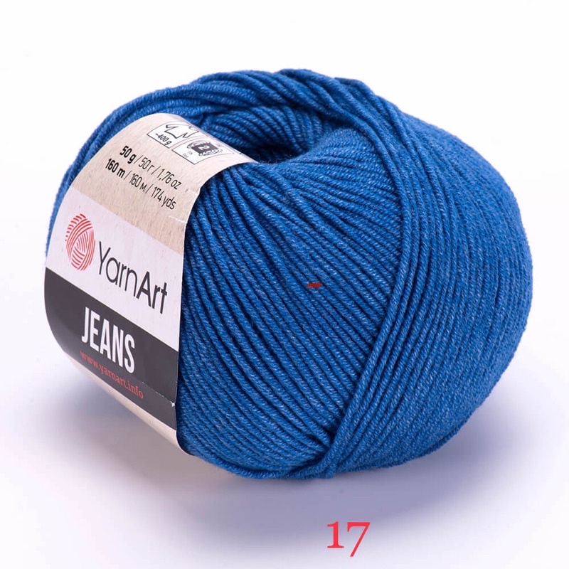 Len YarnArt Jeans trơn, đan móc váy áo, khăn mũ, móc thú - Bảng màu 1/2 (Mã màu 01 - 61)