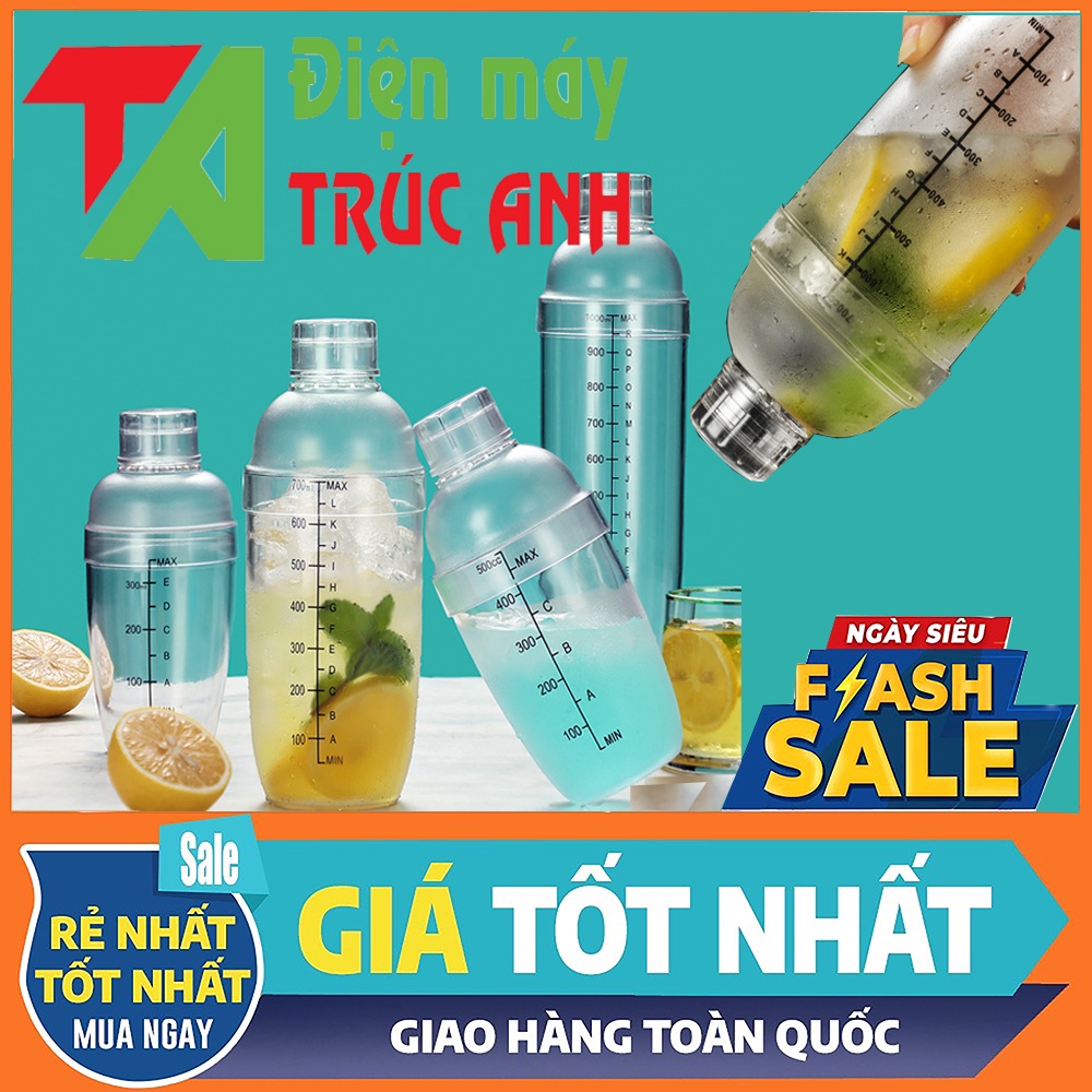 Bình Shaker Vạch Đen - Bình Lắc Nhựa Chia Vạch Đen 350ml 500ml 700ml 1000ml - Dụng cụ pha chế trà sữa