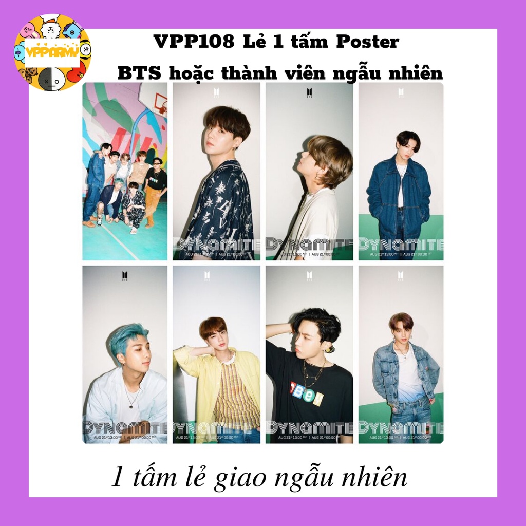 [VPP ARMY] VPP108 Lẻ 1 tấm khổ A3 Poster hình ảnh nhóm nhạc BTS hoặc hình ảnh thành viên ngẫu nhiên