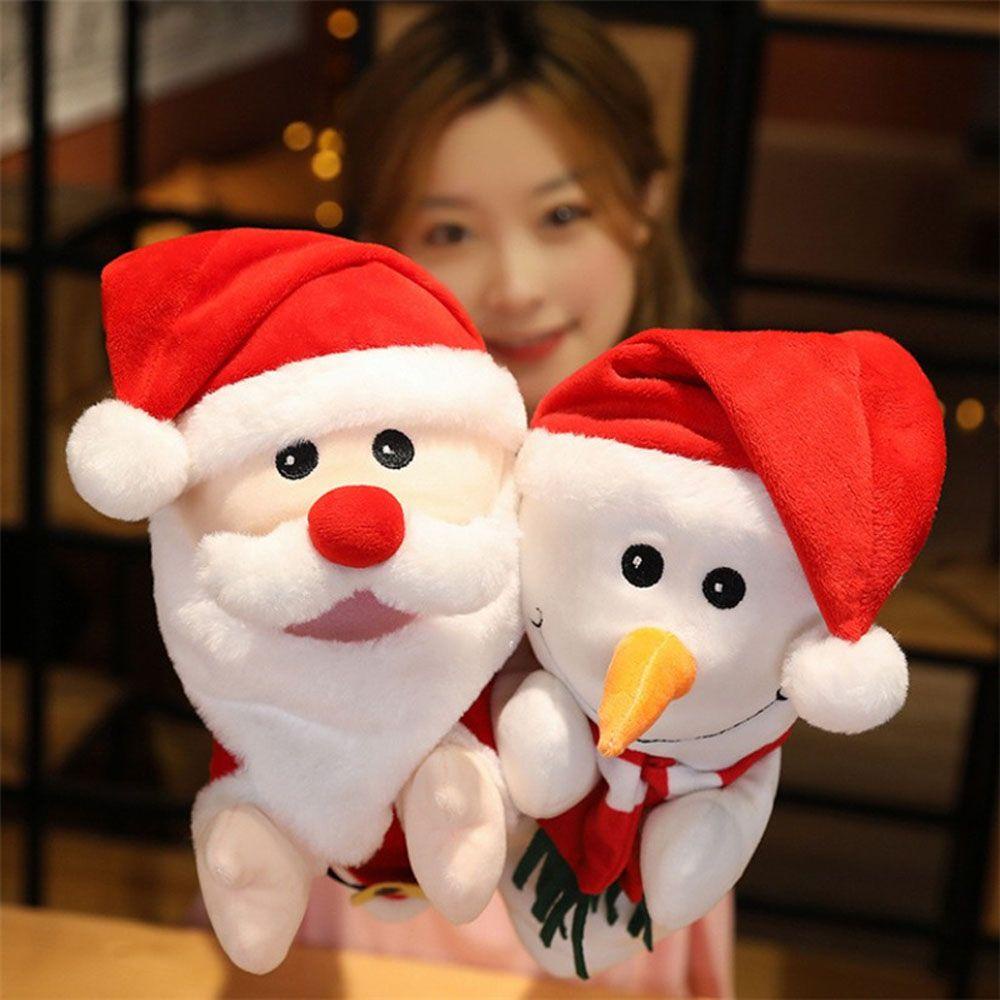Con Rối Tay Hình Ông Già Noel Tuần Lộc Đồ Chơi Nhồi Bông Dễ Thương Cho Bé