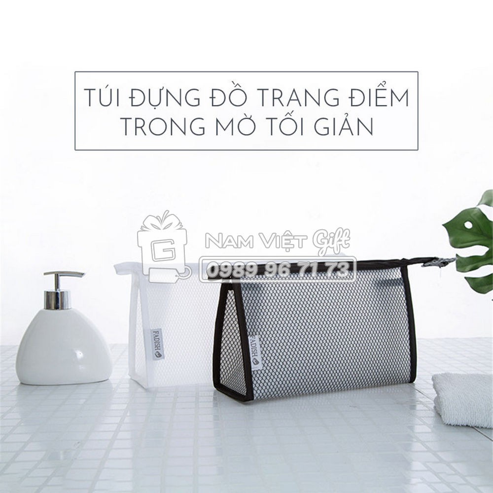 Túi Đựng Đồ Trang Điểm Trong Mờ Tối Giản