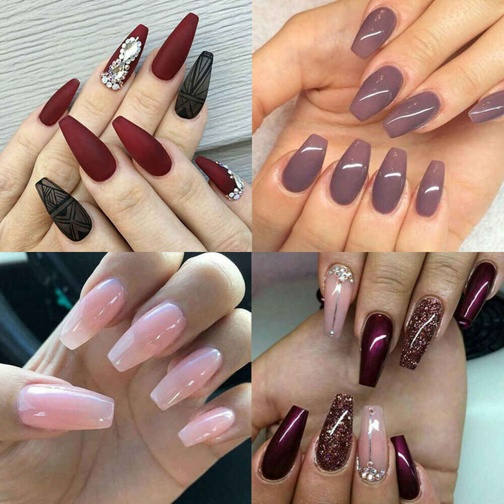 [Hàng mới về] Bộ 100 móng tay giả nhiều màu tùy chọn cho làm móng chuyên dụng