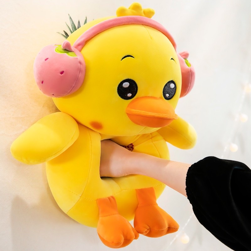 Thú Nhồi Bông IGUN BEDDING Vịt Vàng đeo Tai Nghe Ngộ Nghĩnh Đáng Yêu