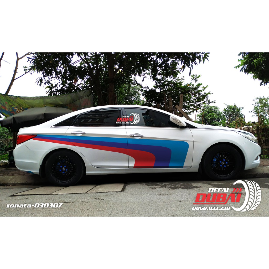 Tem dán sườn xe sonata