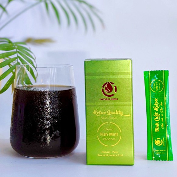 [Không đường] Tinh chất Diếp cá HETOX Mix Cỏ Ngọt, Đào tiên - 100% Diếp cá nguyên chất ...