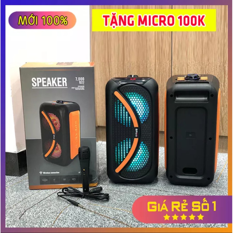 [FREESHIP] Loa Bluetooth Karaoke Công Suất Cực Lớn, Loa Xach Tay Mini SPEAKER 7000WATTS Kèm Mic 100k - BẢO HÀNH 1 Đổi 1