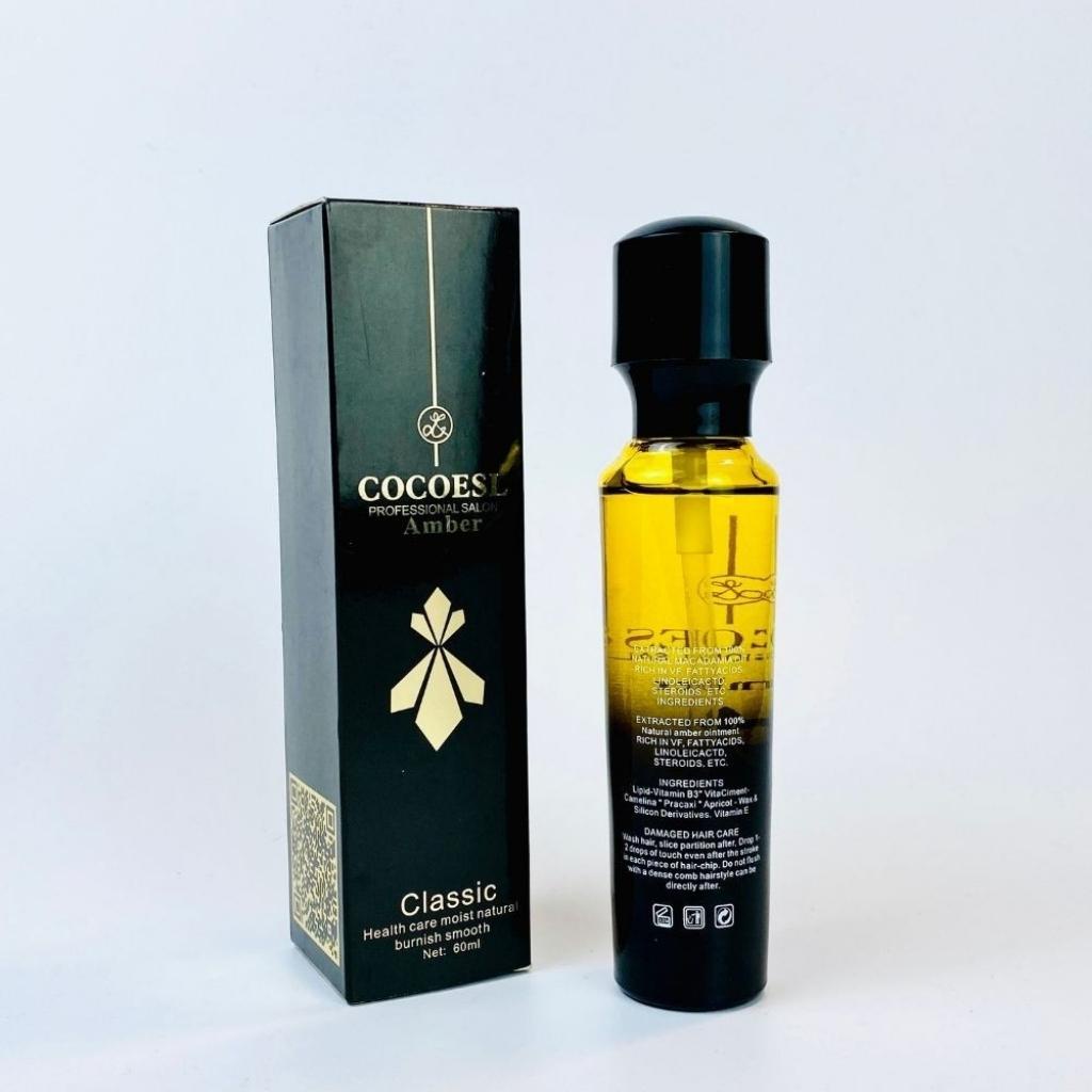 Tinh Dầu Dưỡng Tóc Cocoesl Amber 60ml Cao Cấp  Phục Hồi Tóc Hư Tổn Chẻ Ngọn 100% Tinh Dầu Nguyên Chất Macadamia