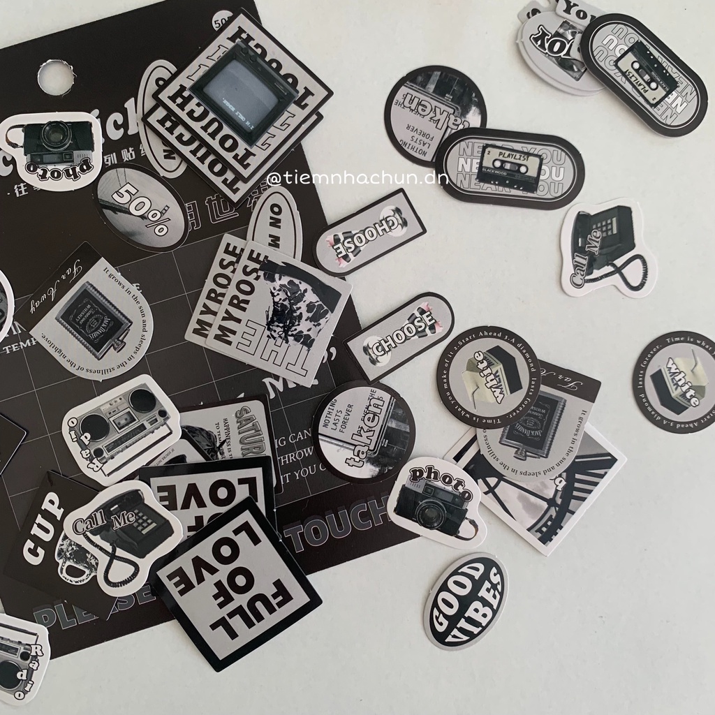 SET 50 STICKER HIỆN ĐẠI CALL ME trang trí journal (ảnh thật) - Tiệm nhà Chun