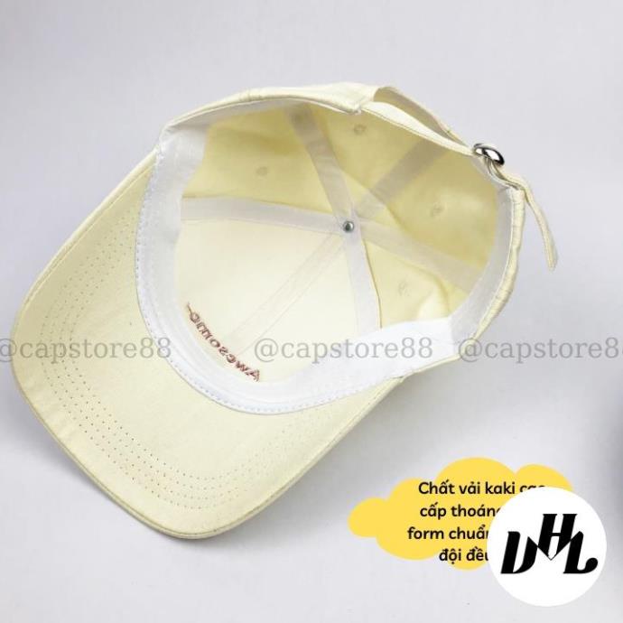 Mũ lưỡi trai VHL Store, nón kết kaki thêu chữ Awesome cao cấp thời trang nam nữ