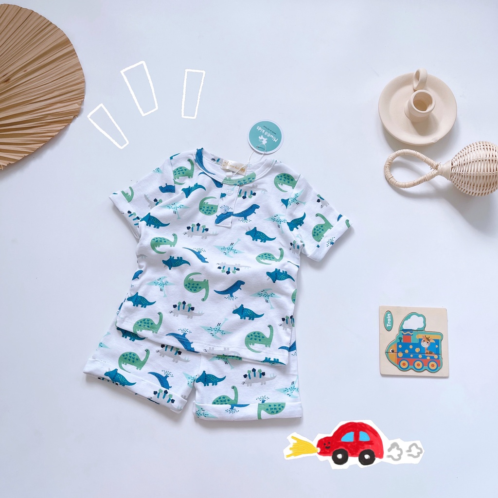 (8-22kg)Bộ thun đùi bé trai Miwoo kids họa tiết cá tính phối lai lật xịn sò bảng màu 2(ảnh thật)