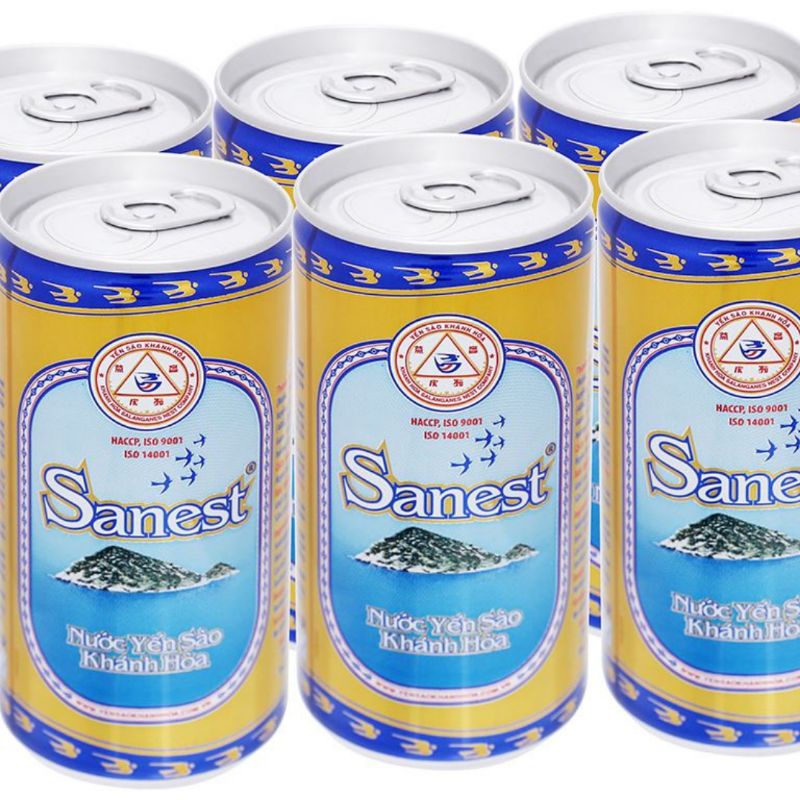 Lốc 6 lon nước yến sào Sanest Khánh Hòa 190ml date mới