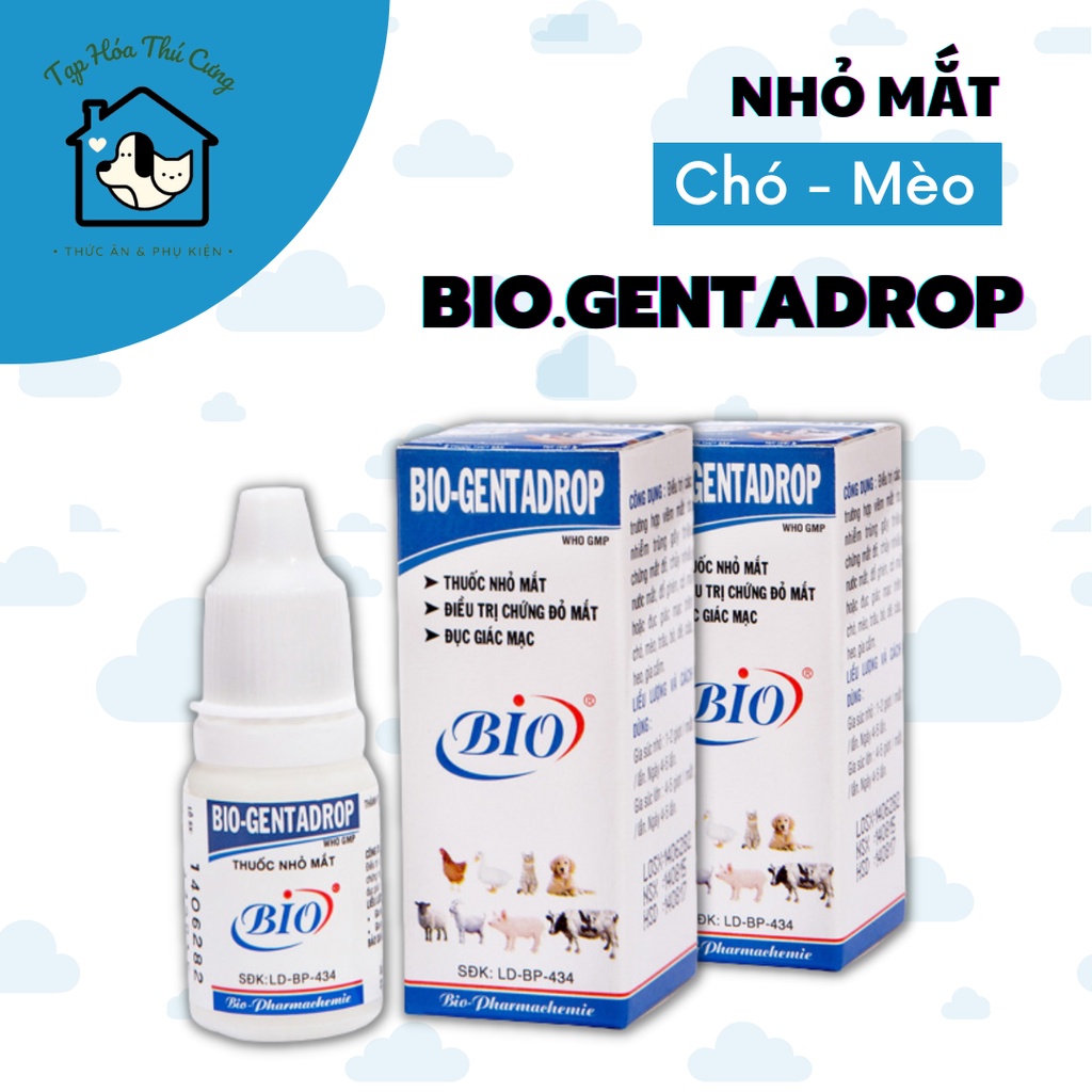 Nhỏ mắt chó mèo Bio Gentadrop 10ml