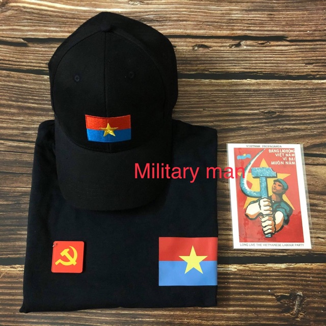 Mũ cờ giải phóng thêu tay