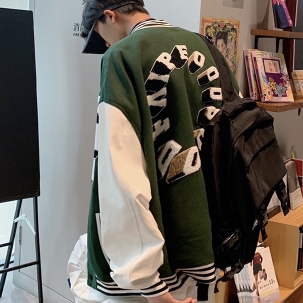 Áo bomber nam form rộng thời trang unisex hàn quốc, áo khoácbomber nam bóng chày ulzzang chữ nổi du lịch học sinh đi học