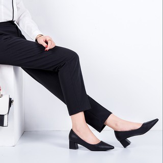 Giày cao gót nhọn đế vuông cao 5 phân