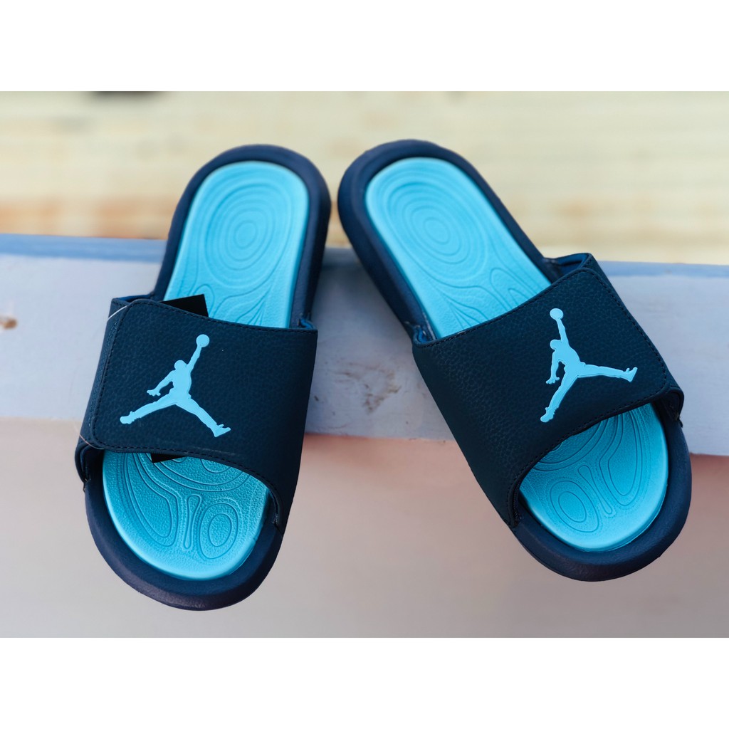 Dép quai ngang jordan jd6 ❤️FREESHIP + Hộp❤️ nam nữ màu xanh đen - mint