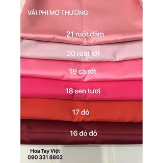 VẢI PHI MỜ THƯỜNG 40K/M, KHỔ 1.5M ( INBOX CHỌN MÀU)