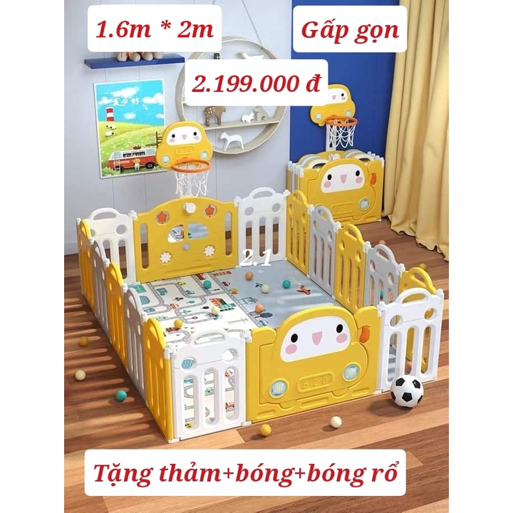 Quây cũi gấp gọn có cột bóng rổ