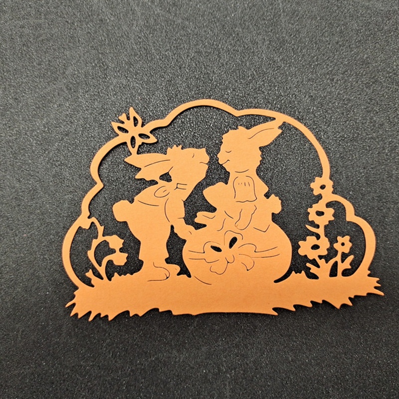 Khuôn Cắt Giấy Kim Loại Hình Thỏ Phục Sinh Xinh Xắn