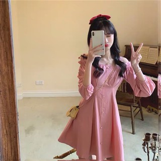 Đầm Xòe Nữ Trễ Vai Phối 2 Dây Cột Nơ Dễ Thương EVA DAM 10012