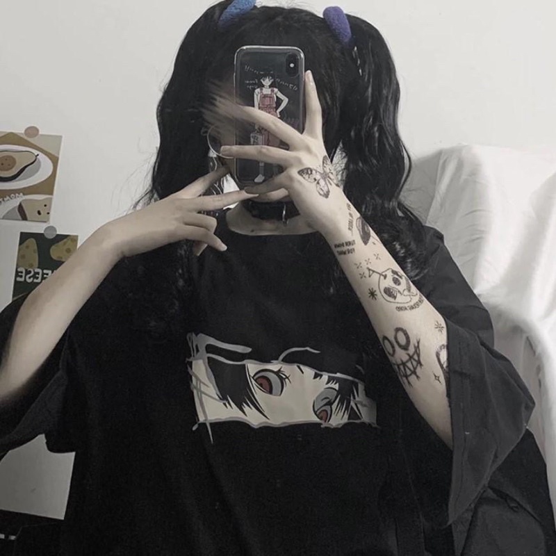 Áo thun tay lỡ form rộng đôi mắt 5D TH6