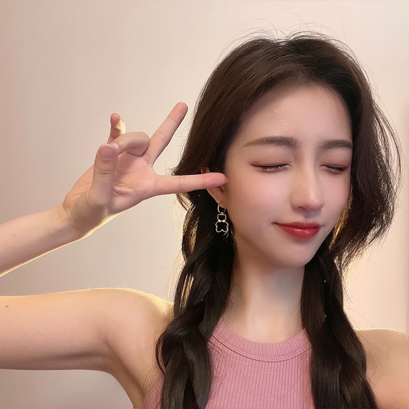 Bông Tai Hình Gấu Thắt Nơ Bằng Kim Loại Dễ Thương Phong Cách Hàn Quốc Cho Nữ