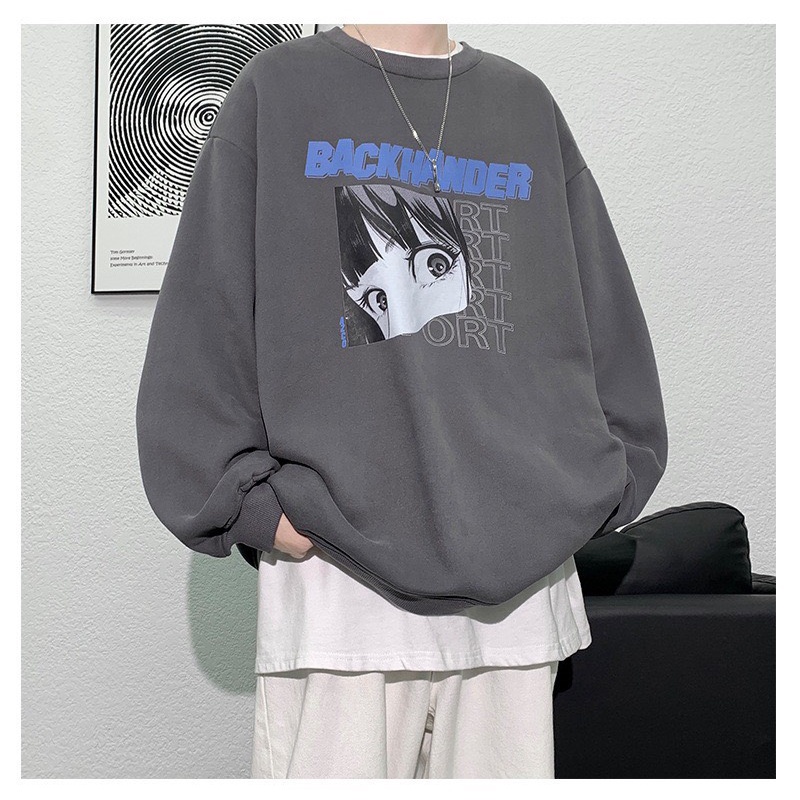 Áo Sweater Form Rộng Unisex In Hình BLACKHANDER Vải Nỉ Bông Siêu Dày Phong Cách Ulzzang