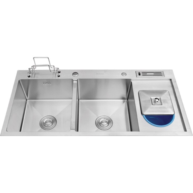 [HÀNG LOẠI 1] Chậu rửa chén đúc cao cấp đa năng inox 304 SENTANO Plus loại lớn 100x48 cm