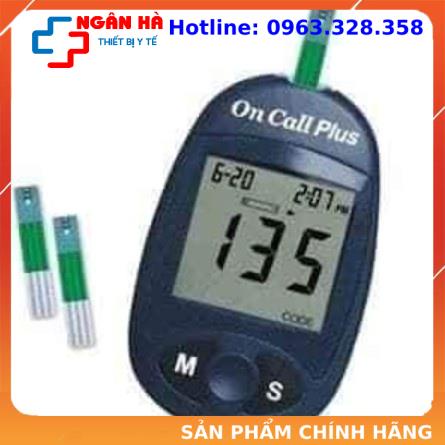 Máy đo đường huyết, Máy thử đường huyết, máy đo tiểu đường on call plus (tặng 25 test và 10 kim)