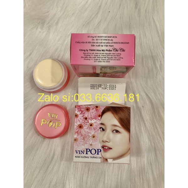 [loại 1] kem pop chi chi trắng da hủ 4g (lẻ)