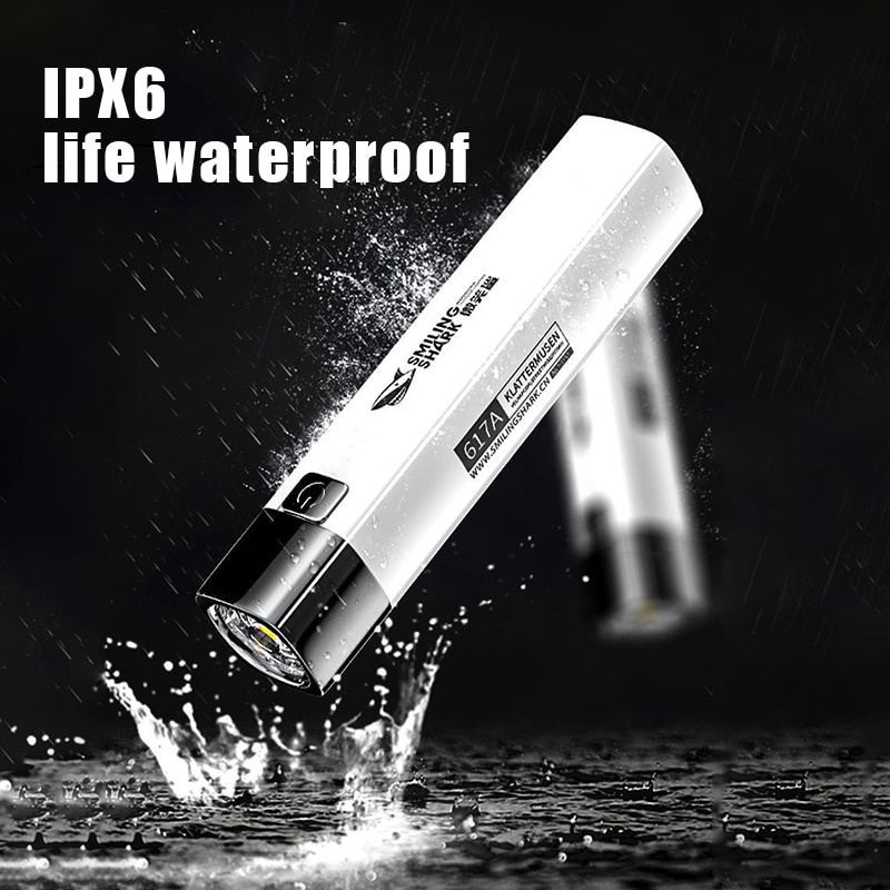 Mới Đèn Pin Mini Siêu Sáng 2 Trong 1 3 Chế Độ Kèm Cáp Sạc USB Tiện Dụng