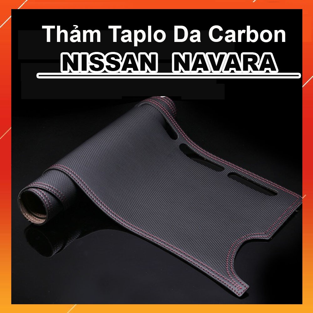 Thảm taplo da carbon xe Nissan NAVARA 2016 2017 2018 2019 2020 2021 màu đen