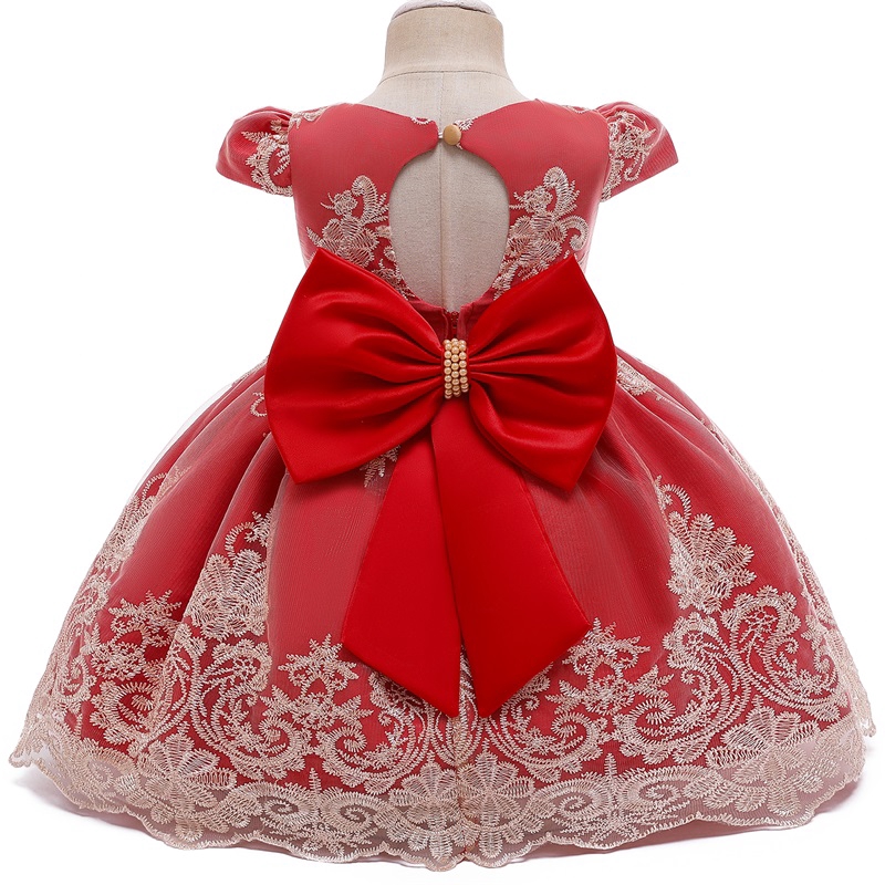 Đầm NNJXD Kiểu Dáng Công Chúa Màu Đỏ Cho Bé