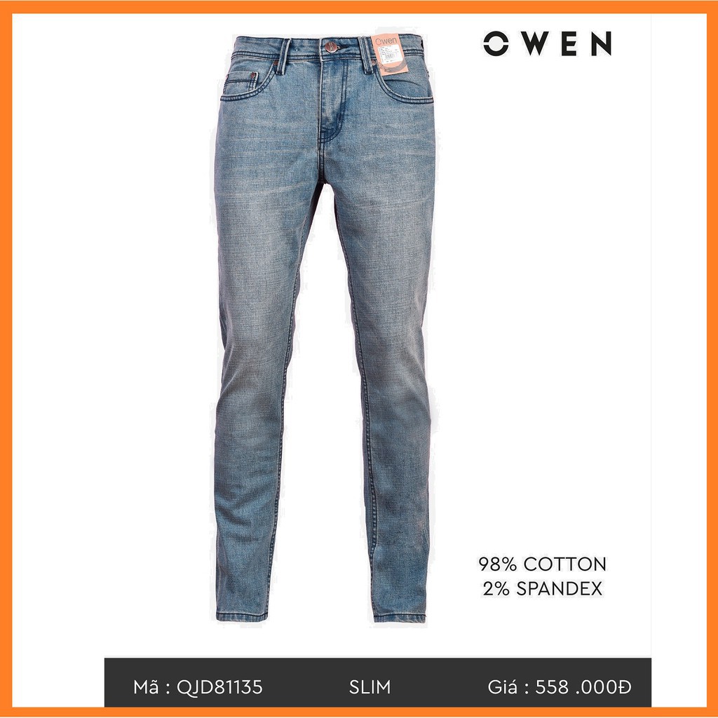 Sale SALE (Chính Hãng) Sale 10.10 . Quần Jean nam OWEN ống ôm trẻ trung 81135 Cực Đẹp .1 . Đẹp . New * ' .