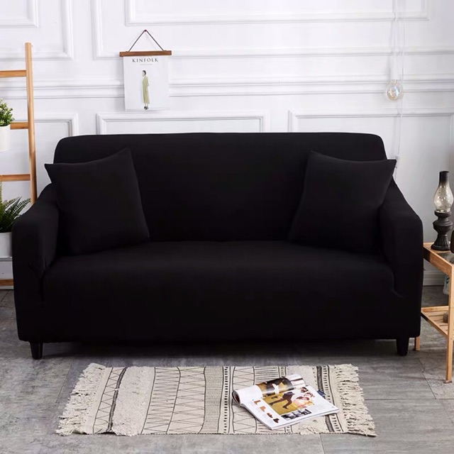 BỌC GHẾ SOFA màu đen trơn huyền bí trang trí nội thất
