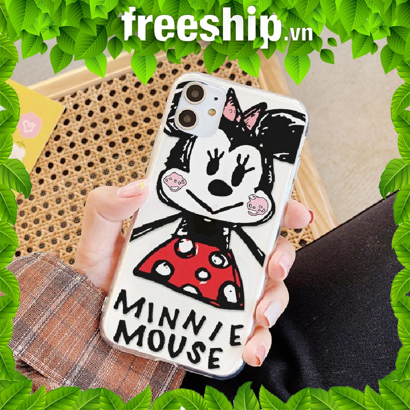 Ốp trong suốt in hình cặp đôi chuột mickey đủ mã cho IPhone 11/11Pro/11pro Max X XR XS XS MAX /6 7 8 Plus SE t06