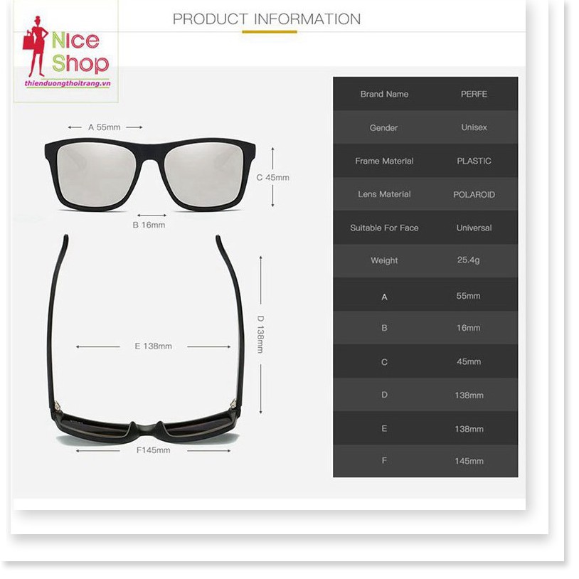 Xả Kho - Mắt kính thời trang cao cấp Perpe gọng vuông chống chói | BigBuy360 - bigbuy360.vn