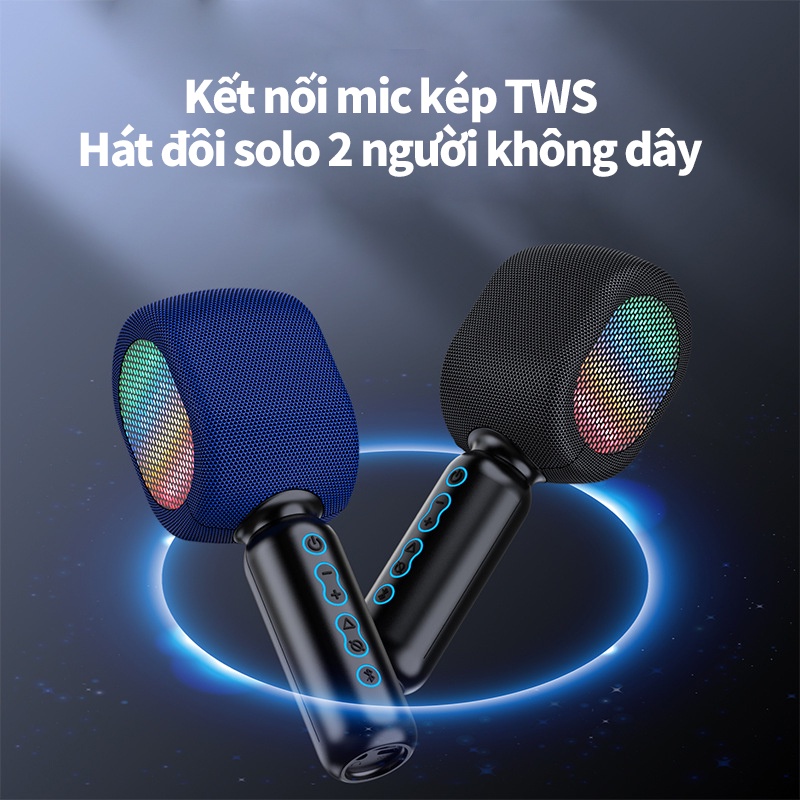 Micro Karaoka Bluetooth  Micro TWS Cho Tiệc Sinh NhậtKhông Dây Micro Karaoke Cầm Tay Di Động