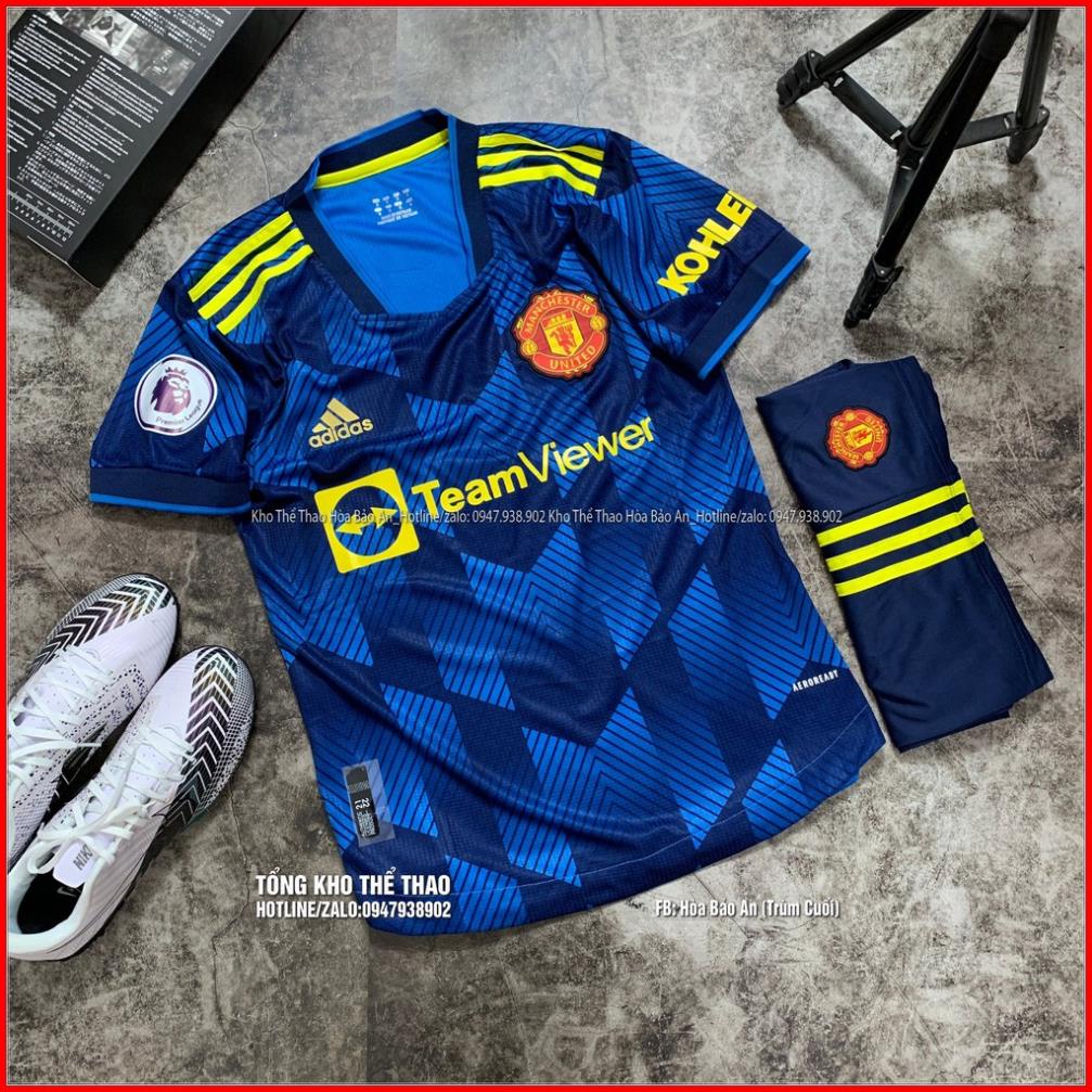 BỘ QUẦN ÁO BÓNG ĐÁ CLB MU TEAMVIEW 2022 KẺ ĐEN SÂN KHÁCH 2020-2021 HÀNG THÁI CAO CẤP 💋