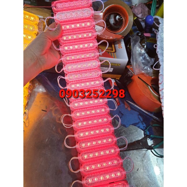 vỉ 20 bóng led hoặc10 bóng led 6 mắt trang trí ga lăng , sườn xe tải, xe khách , xe hơi 12v 24v các màu siêu đẹp