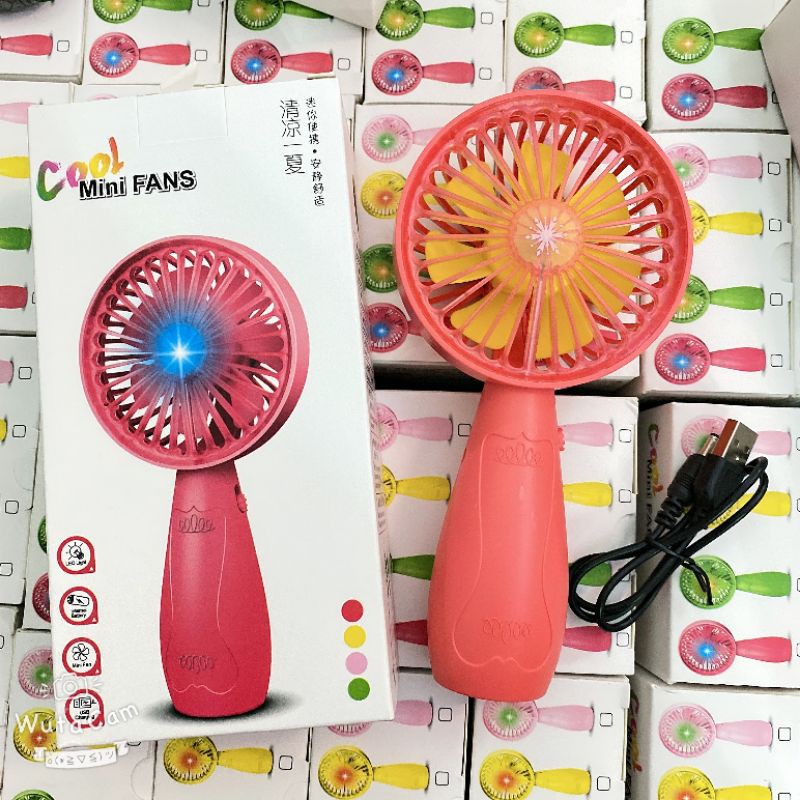 Quạt mini cầm tay tốt siêu xinh có đèn