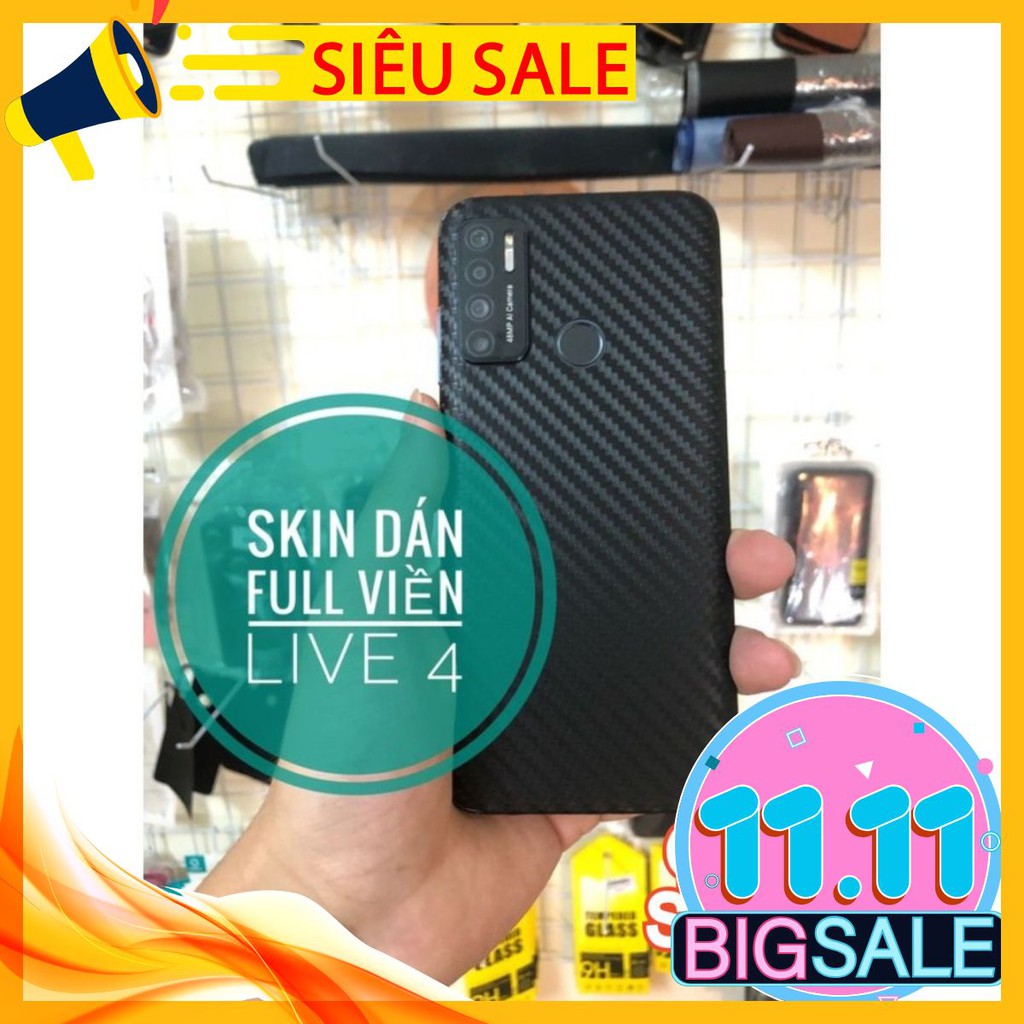 Vsmart Live 4 - Skin dán mặt lưng Carbon Vsmart Live 4